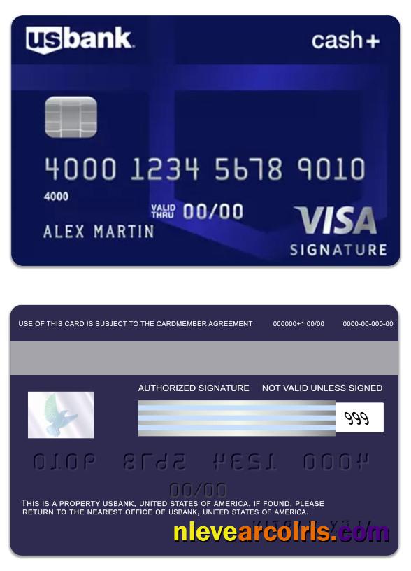 United States of America US Bank visa signature card